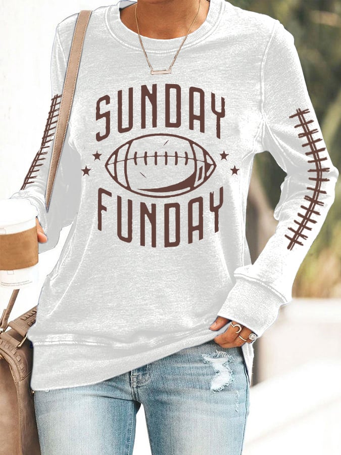 🔥Buy 2 Get 5% Off🔥Women's Sunday Funday Football Fans Gameday Casual Sweatshirt