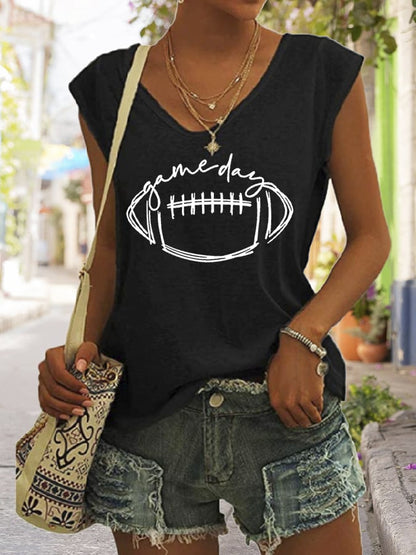 🔥Buy 2 Get 5% Off🔥Women's Gameday Football Lover Casual Sleeveless Tee