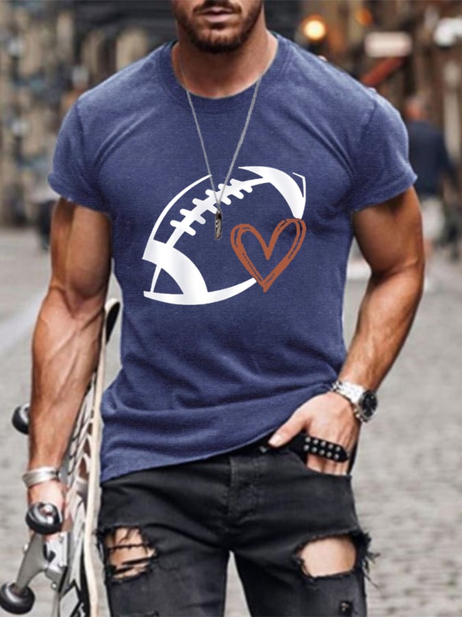 Men's Football Lover Casual Cotton Tee