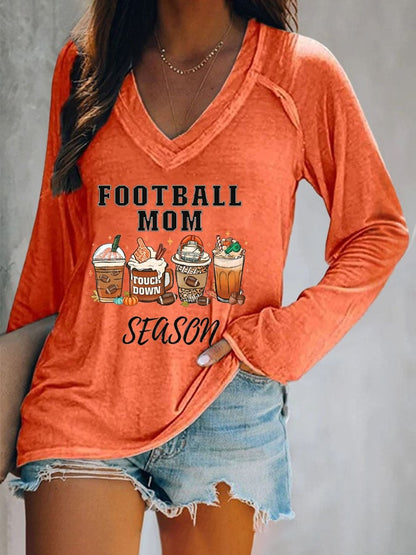 🔥Buy 2 Get 5% Off🔥Women's  Football Mama Season Print T-Shirt