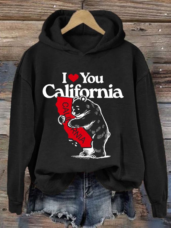 Women's California Strong Print Casual Hoodie