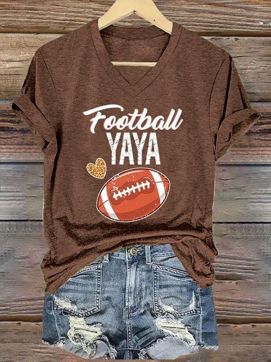 Women's Football YaYa Print Casual T-Shirt