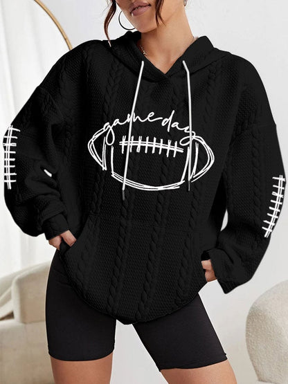 🔥Buy 2 Get 5% Off🔥Women's Gameday Football Lover Casual Cable Hoodie