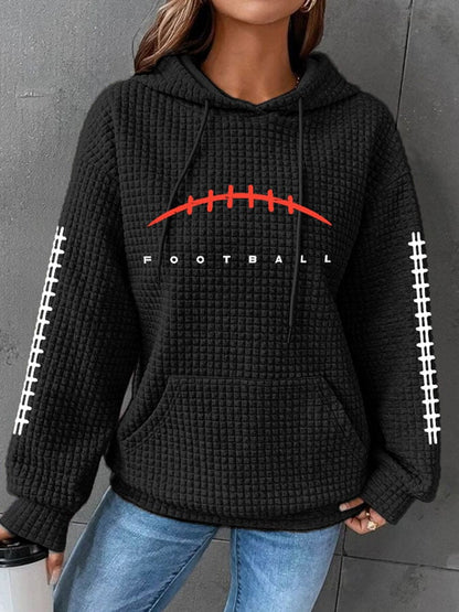 🔥Buy 2 Get 5% Off🔥Women's Football Print Long Sleeve Hoodie