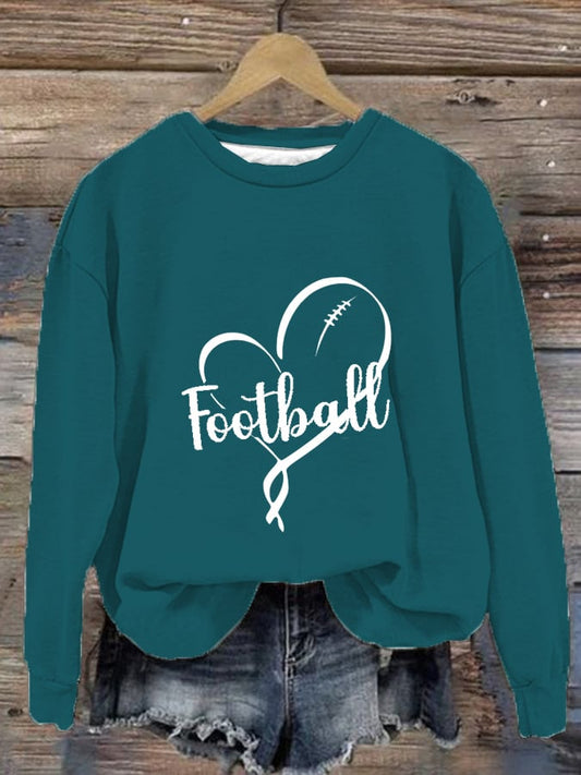 Women's Football Print Casual Sweatshirt