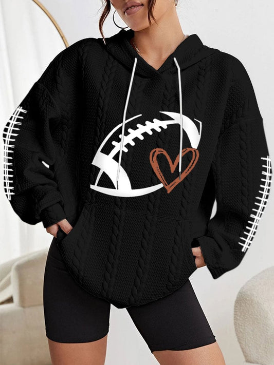 🔥Buy 2 Get 5% Off🔥Women's Football Lover Casual Cable Hoodie