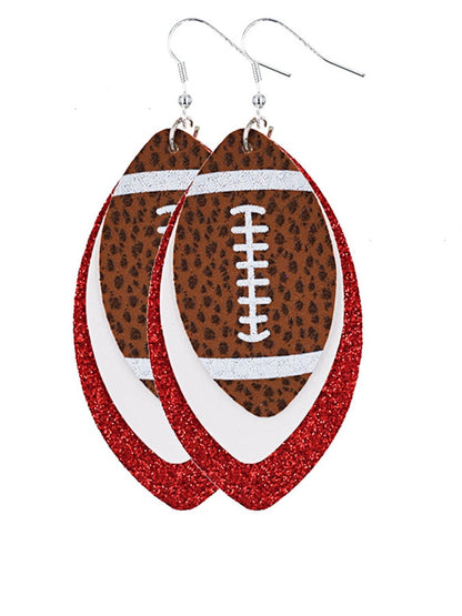 Rugby Drop Leather Earrings