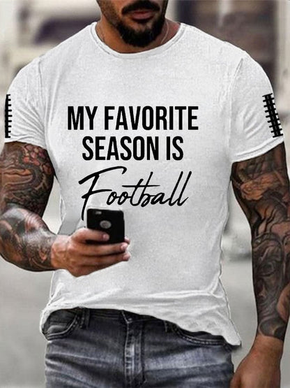 🔥Buy 2 Get 5% Off🔥Men's My Favorite Season Is Football Football  Lover Printed T-Shirt