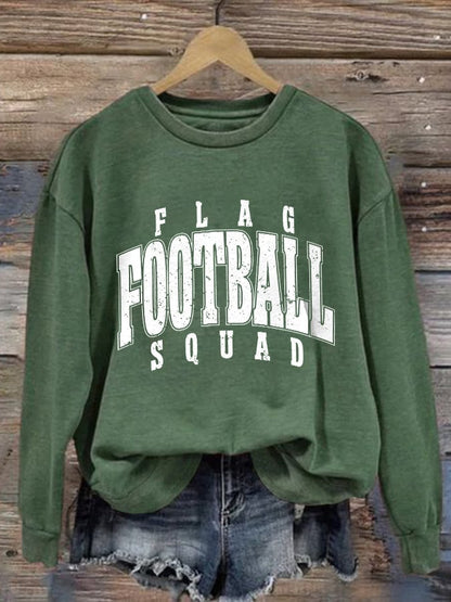 Retro Flag Football Squad Print Sweatshirt