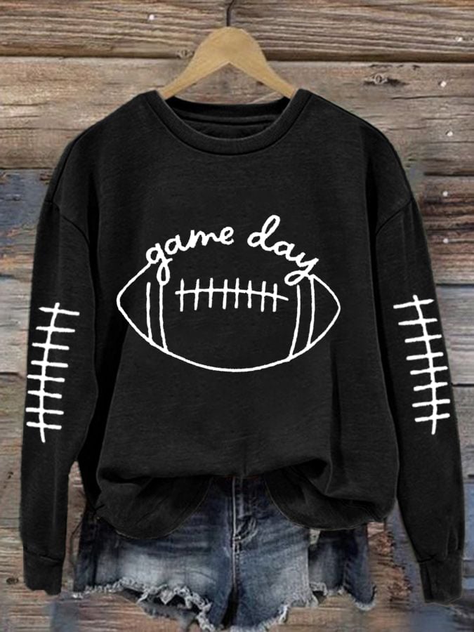 🔥Buy 2 Get 5% Off🔥Women's Game day Football Print Casual Sweatshirt