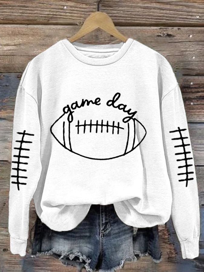 🔥Buy 2 Get 5% Off🔥Women's Game day Football Print Casual Sweatshirt