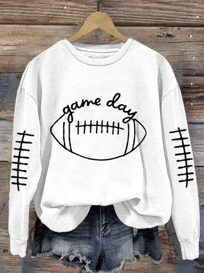 🔥Buy 2 Get 5% Off🔥Women's Game day Football Print Casual Sweatshirt