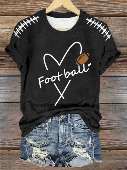 Women's Football Print Casual T-Shirt