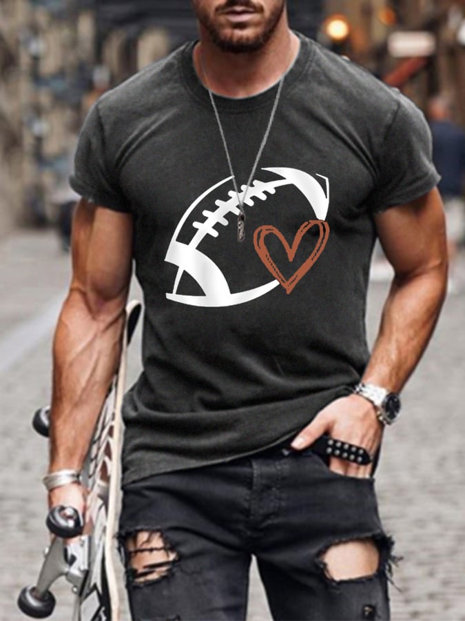 Men's Football Lover Casual Cotton Tee