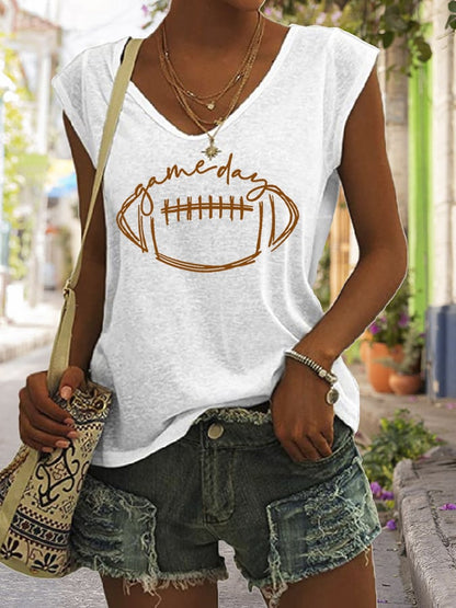 🔥Buy 2 Get 5% Off🔥Women's Gameday Football Lover Casual Sleeveless Tee