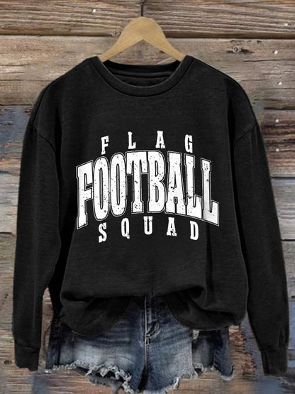 Retro Flag Football Squad Print Sweatshirt