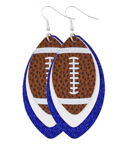 Rugby Drop Leather Earrings