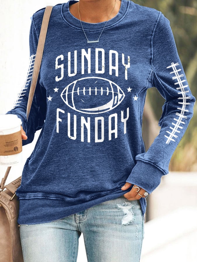 🔥Buy 2 Get 5% Off🔥Women's Sunday Funday Football Fans Gameday Casual Sweatshirt