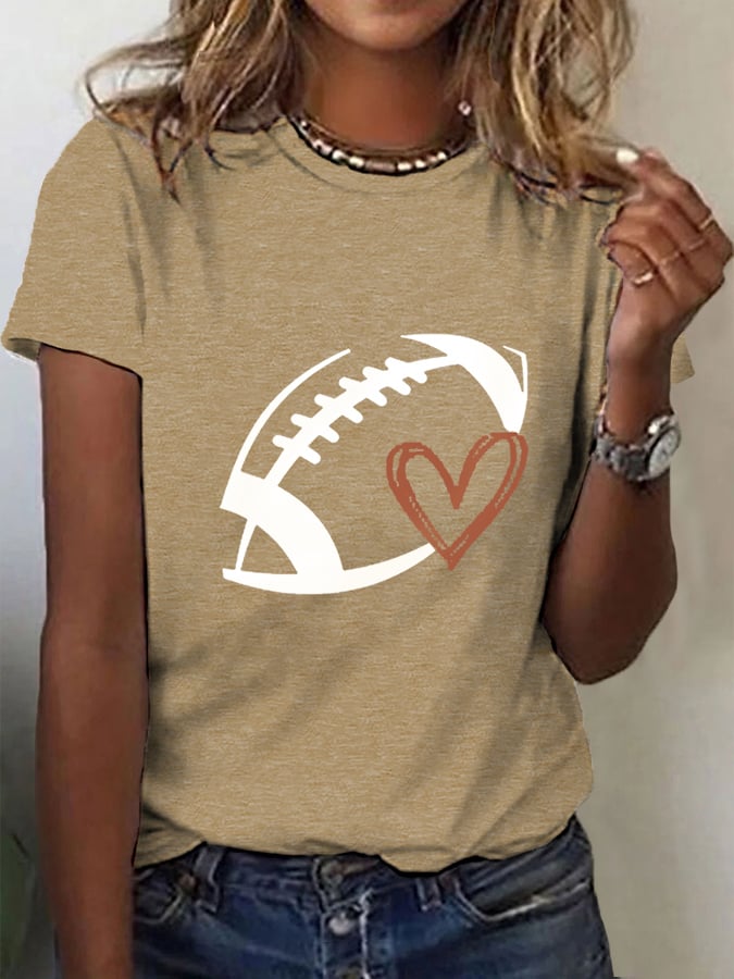 Women's Football Lovers Fans Gameday Casual Cotton Tee