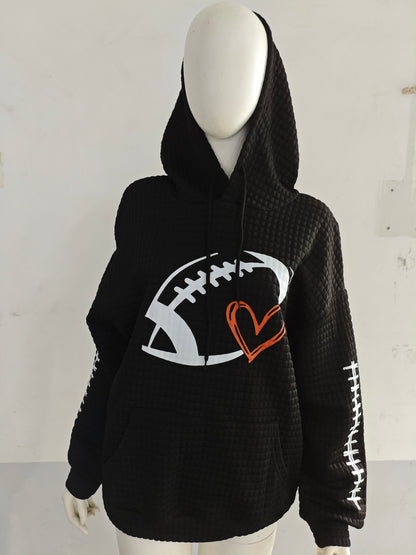 🔥Buy 2 Get 5% Off🔥Women's Football Lover Casual Waffle Hoodie