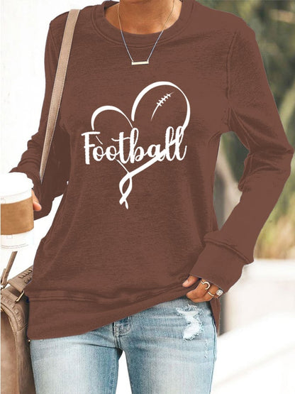 Women's Fly Football Print Casual Hoodie