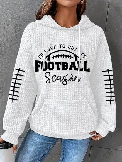 🔥Buy 2 Get 5% Off🔥Women's I'd love to but it's football season Print Casual Hoodie