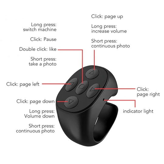 2024 Fingertip Wireless Bluetooth Remote Control