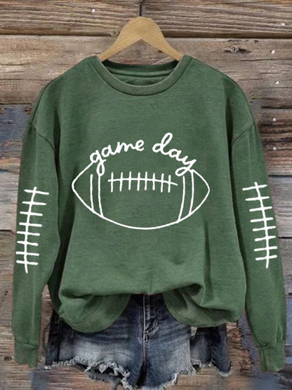 🔥Buy 2 Get 5% Off🔥Women's Game day Football Print Casual Sweatshirt