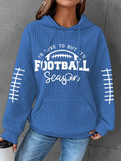 🔥Buy 2 Get 5% Off🔥Women's I'd love to but it's football season Print Casual Hoodie