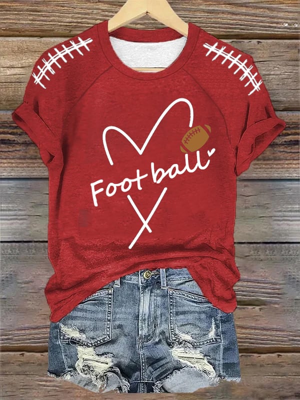 Women's Football Print Casual T-Shirt