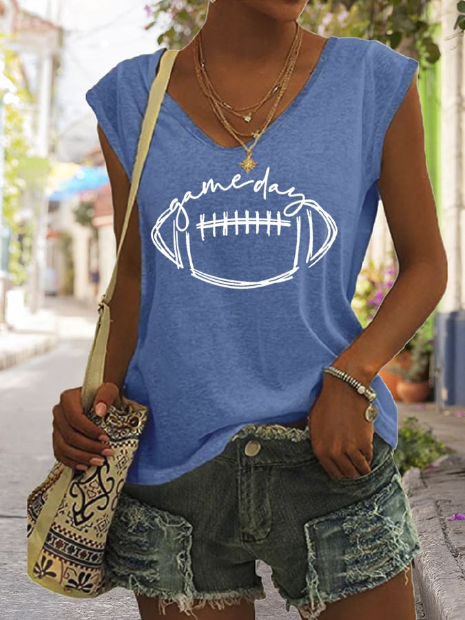 🔥Buy 2 Get 5% Off🔥Women's Gameday Football Lover Casual Sleeveless Tee