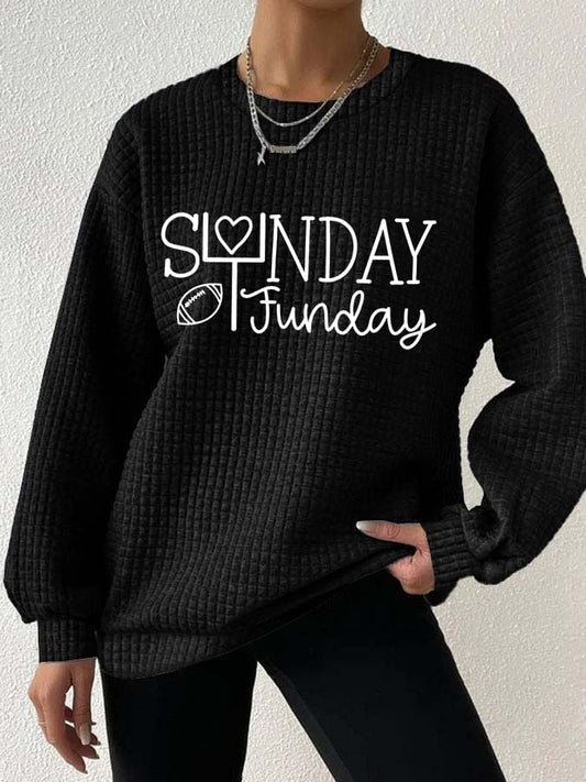 🔥Buy 2 Get 5% Off🔥Women's Sunday Funday Football Print Sweatshirt