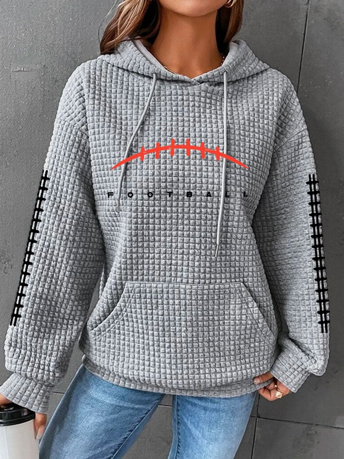 🔥Buy 2 Get 5% Off🔥Women's Football Print Long Sleeve Hoodie