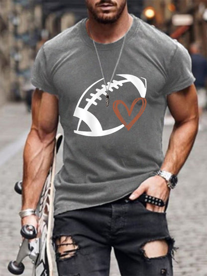 Men's Football Lover Casual Cotton Tee