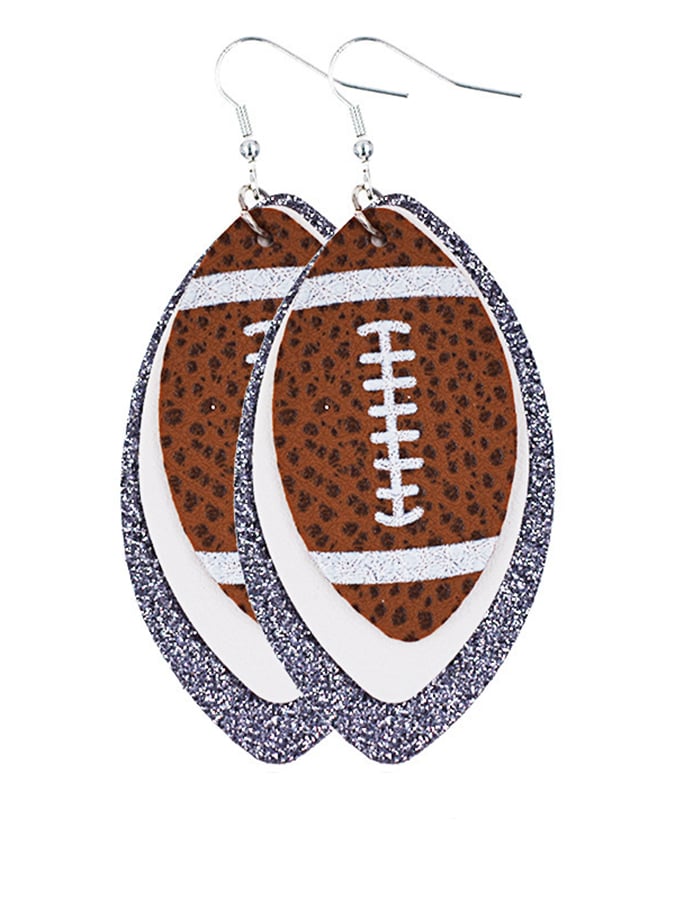 Rugby Drop Leather Earrings