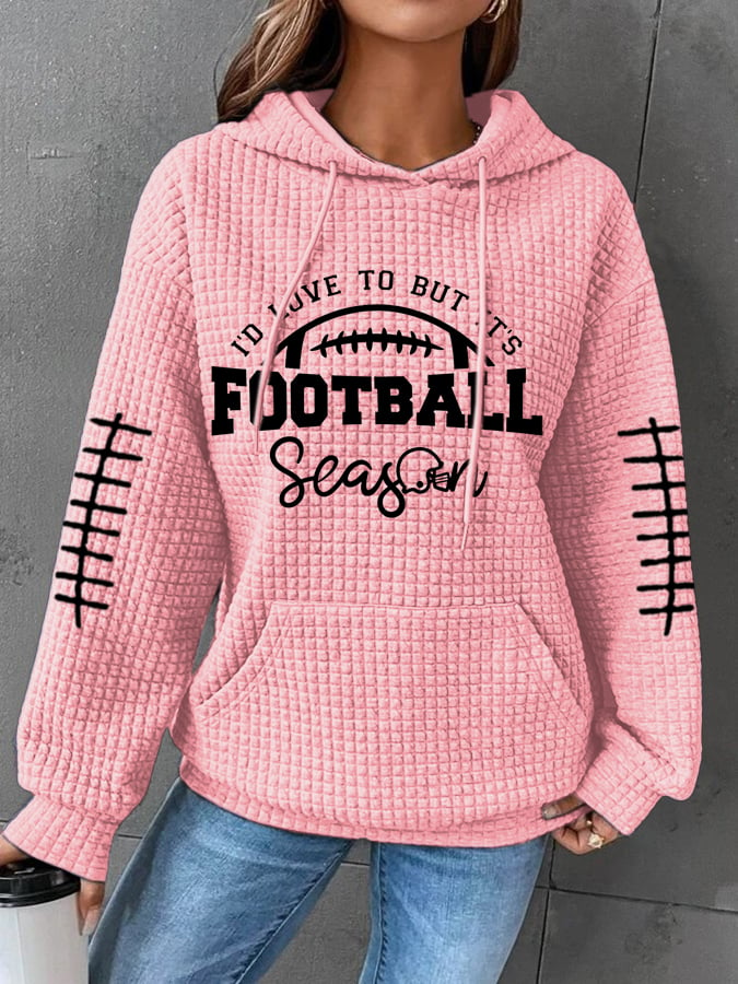 🔥Buy 2 Get 5% Off🔥Women's I'd love to but it's football season Print Casual Hoodie