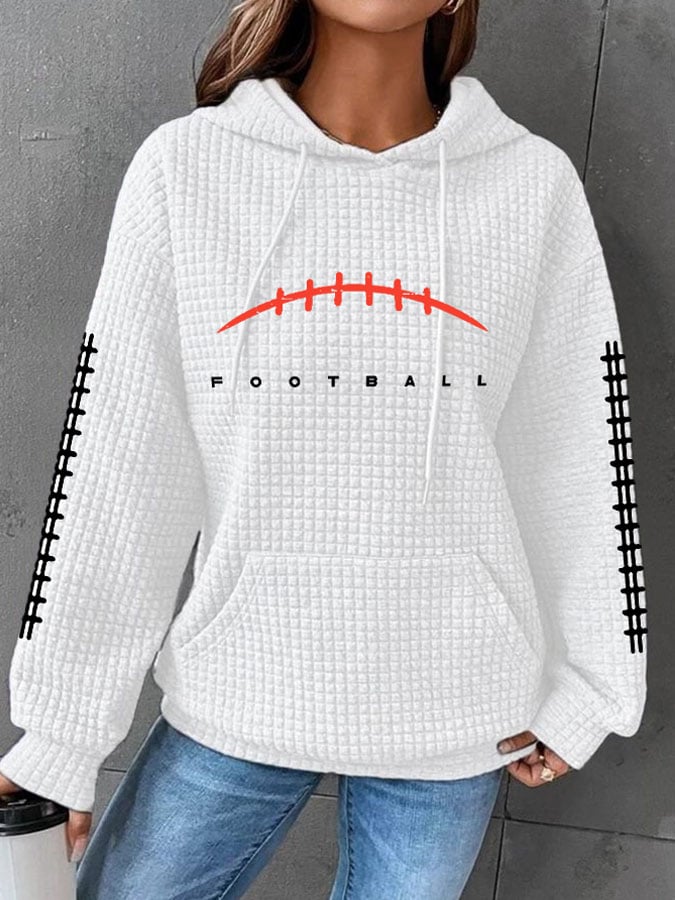 🔥Buy 2 Get 5% Off🔥Women's Football Print Long Sleeve Hoodie