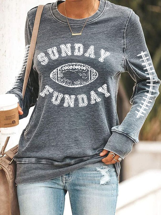 🔥Buy 2 Get 5% Off🔥Women's Sunday Funday Football Fans Lovers Gameday Casual Sweatshirt