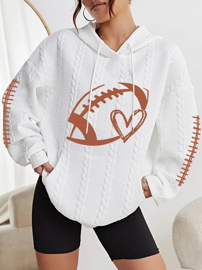 🔥Buy 2 Get 5% Off🔥Women's Football Lover Casual Cable Hoodie