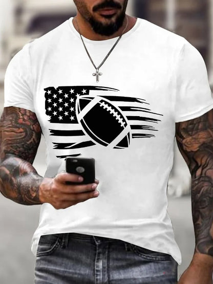 🔥Buy 2 Get 5% Off🔥Men's Football Fans Lovers Gameday American Flag Casual Tee