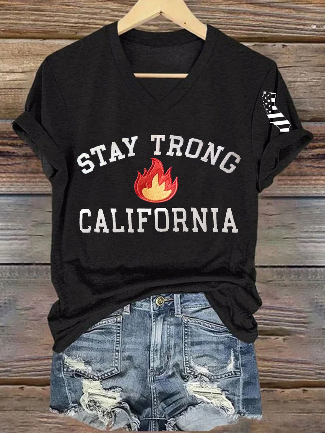 Women's Stat Trong California Printed Short-Sleeved T-Shirt