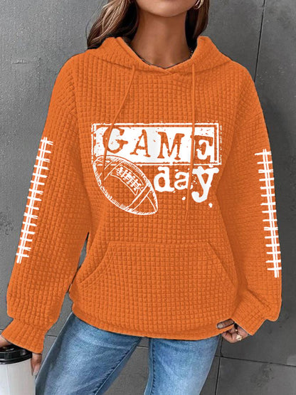 🔥Buy 2 Get 5% Off🔥Women's Football Fans Lovers Gameday Casual Waffle Hoodie