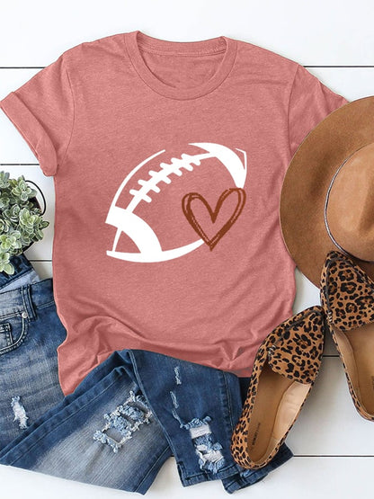 🔥Buy 2 Get 5% Off🔥Women's Football Love Cotton Tee