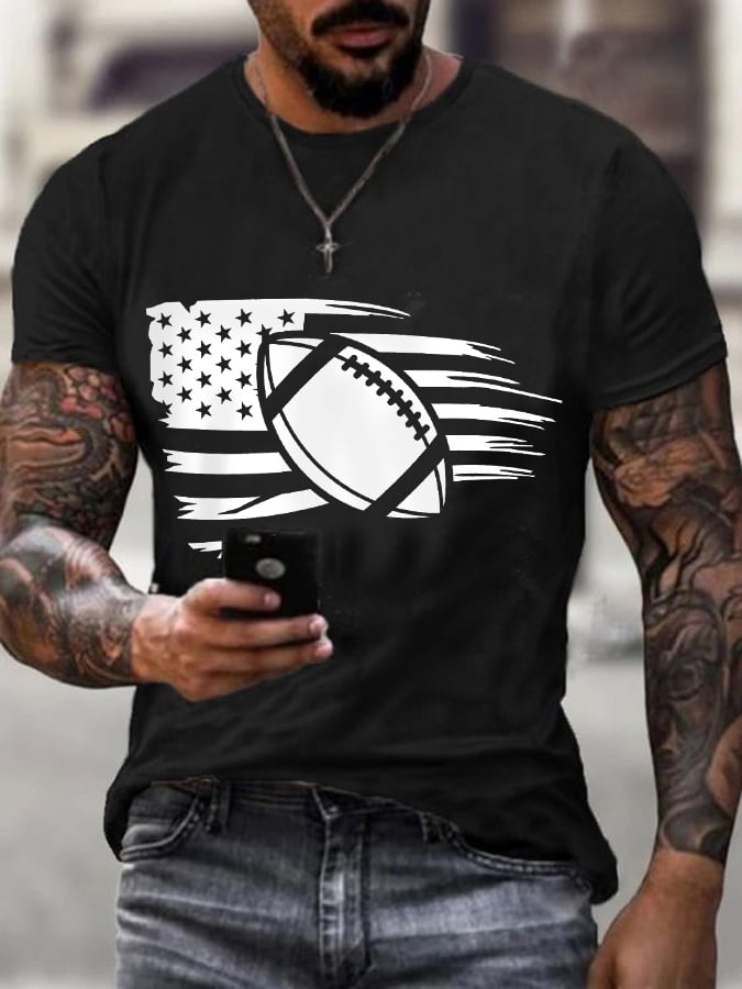 🔥Buy 2 Get 5% Off🔥Men's Football Fans Lovers Gameday American Flag Casual Tee