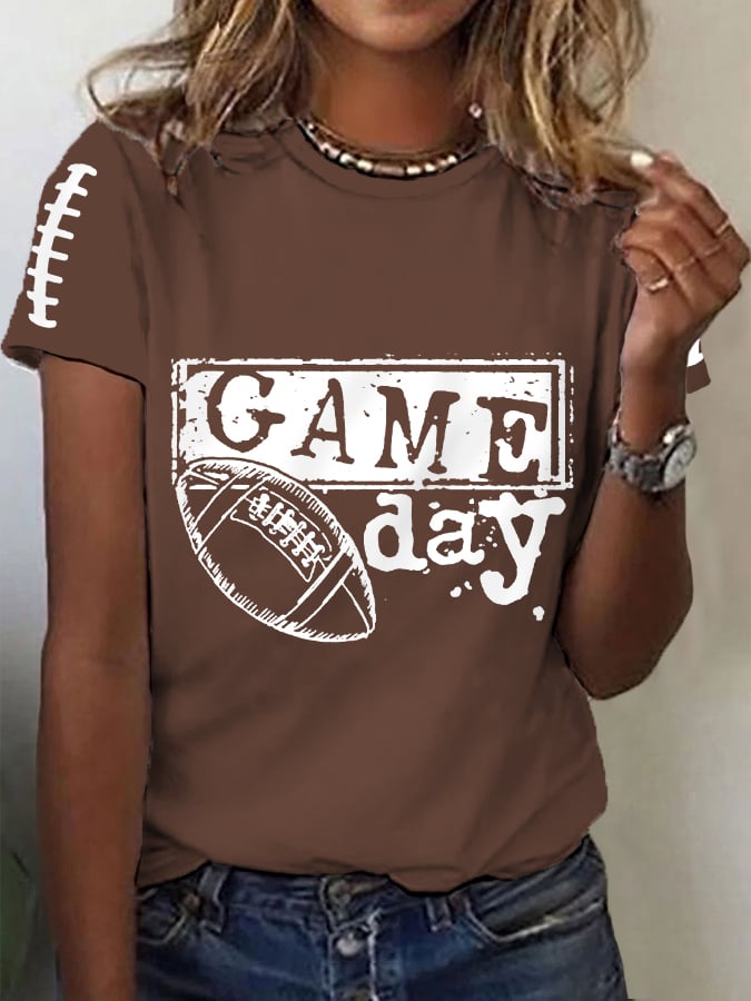 🔥Buy 2 Get 5% Off🔥Women's Football Fans Lover Gameday Casual Tee