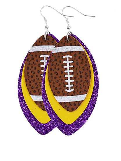 Rugby Drop Leather Earrings