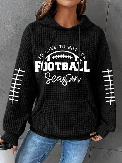 🔥Buy 2 Get 5% Off🔥Women's I'd love to but it's football season Print Casual Hoodie