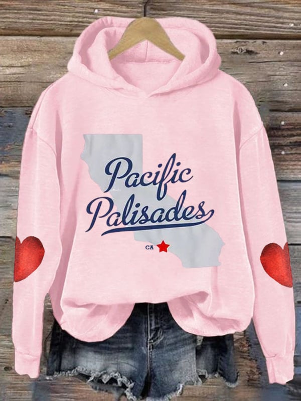 Women's Pacific Palisades CA Strong Print Hoodie