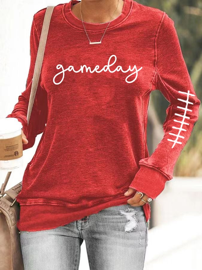 🔥Buy 2 Get 5% Off🔥Women's Game Day Print Casual Sweatshirt