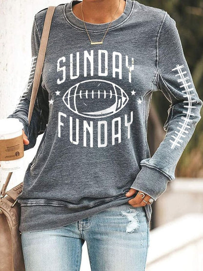 🔥Buy 2 Get 5% Off🔥Women's Sunday Funday Football Fans Gameday Casual Sweatshirt